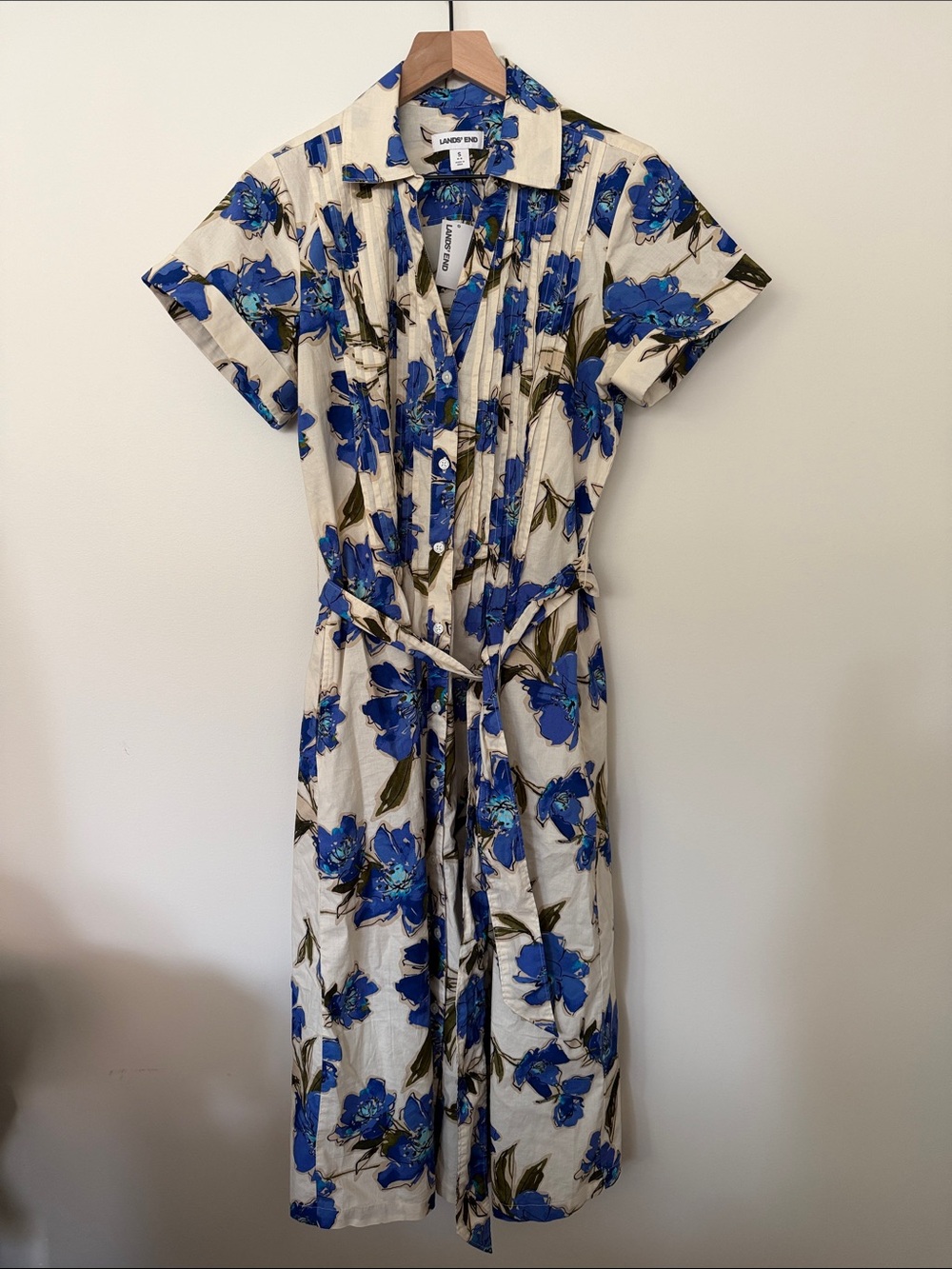 Poplin Pintuck Detail Shirt Dress